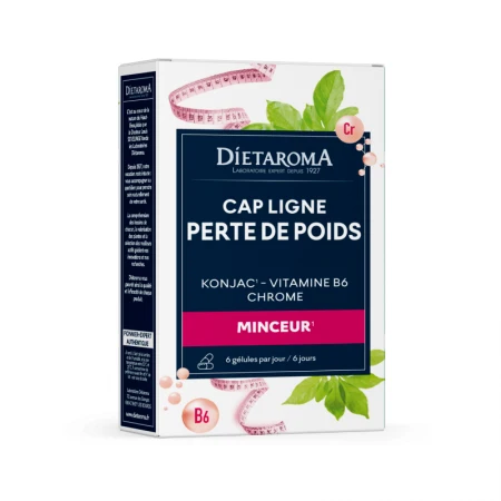 DIETAROMA CAP LIGNE KONJAC ET CHROME - PERTE DE POIDS - 40 GELULES