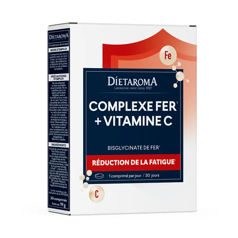 DIETAROMA COMPLEXE FER + VITAMINE C - 30 COMPRIMES