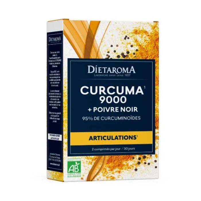 DIETAROMA CURCUMA 6000 + POIVRE NOIR BIO - ARTICULATIONS - 60 COMPRIMES