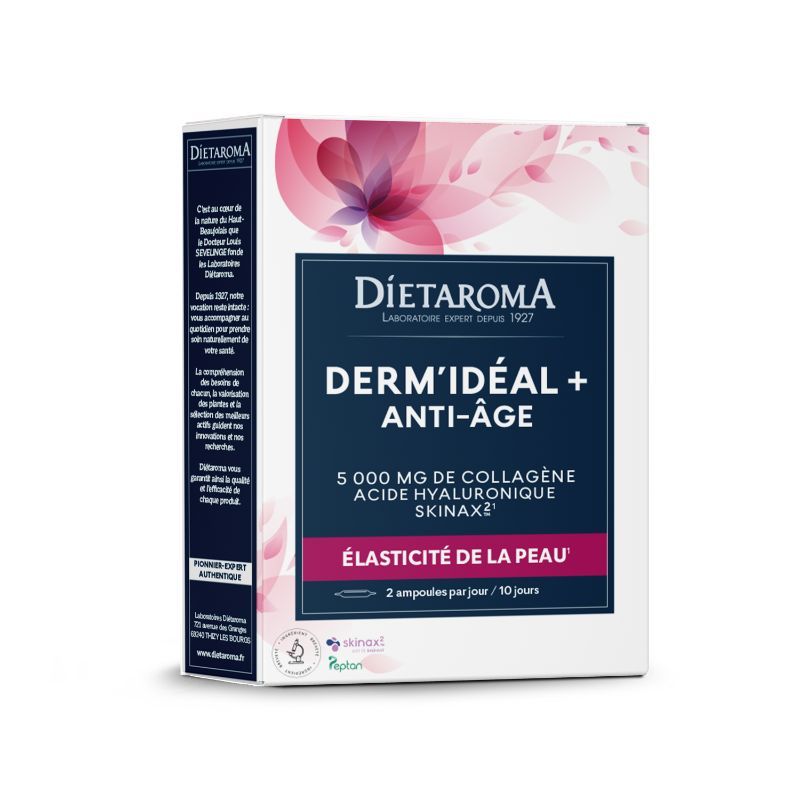 DIETAROMA DERM’IDEAL + ANTI-AGE  - ELASTICITE DE LA PEAU - 20 AMPOULES