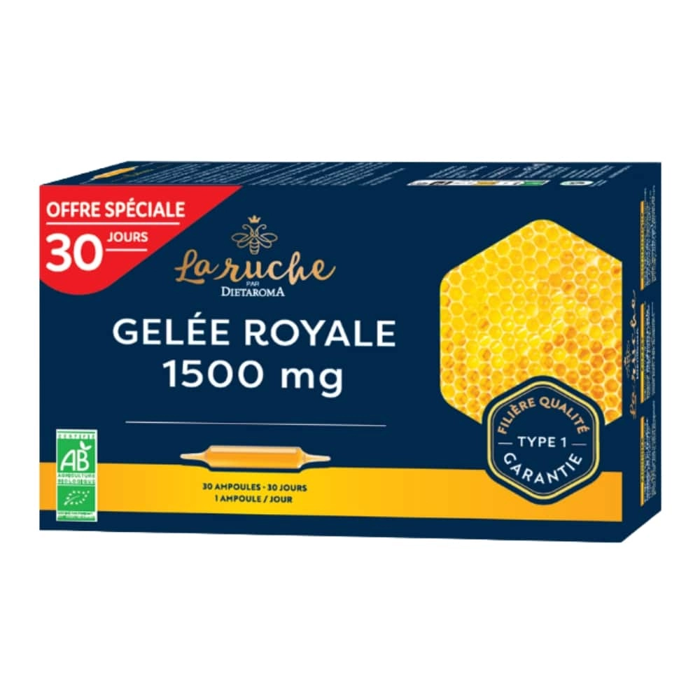 DIETAROMA LA RUCHE GELEE ROYALE 1500MG BIO - 30 AMPOULES