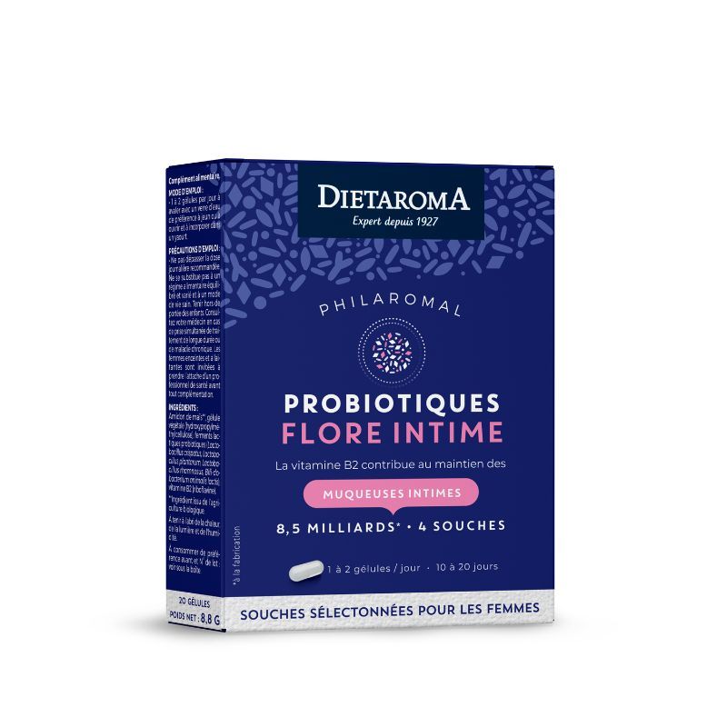 DIETAROMA PHILAROMAL PROBIOTIQUES FLORE INTIME - MUQUEUSES INTIMES - 20 GELULES