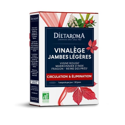 DIETAROMA VINALEGE JAMBES LEGERES BIO - CIRCULATION ET ELIMINATION - 45 COMPRIMES