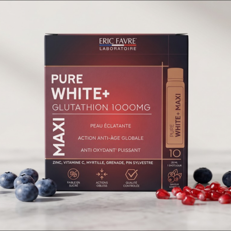 ERIC FAVRE PURE WHITE + MAXI  GLUTATHION 1000MG - 10 FLACONS