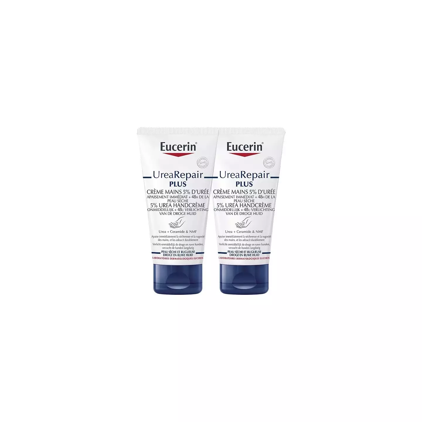 EUCERIN PACK UREA REPAIR+ CREME MAINS 5% D'UREE 2*75ML