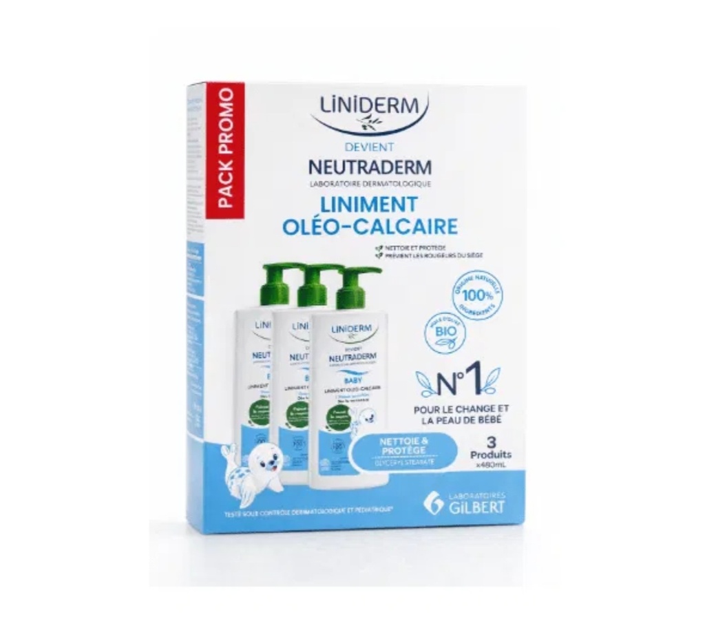 GILBERT PACK LINIDERM LINIMENT OLEO-CALCAIRE 3*480ML