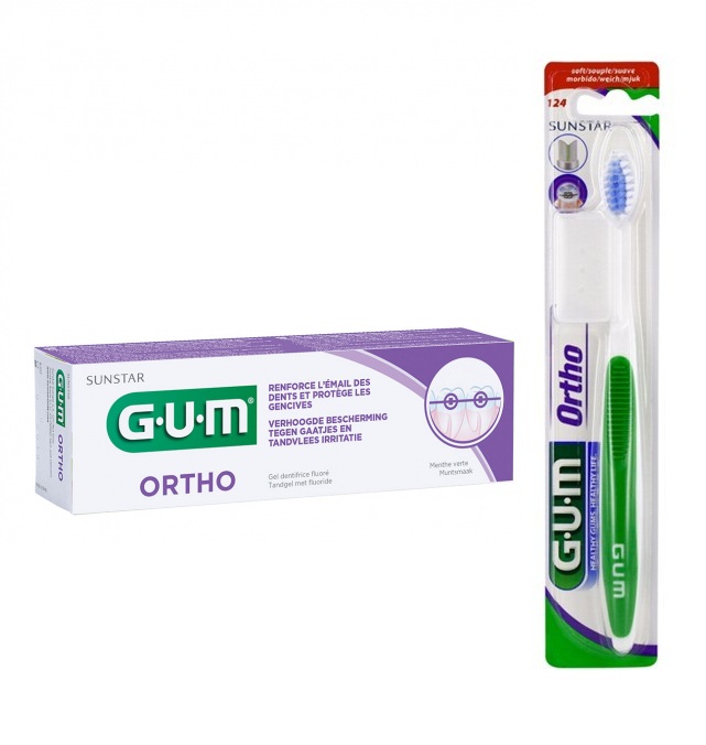 GUM DENTIFRICE ORTHO 75ML 3080 + BAD ORTHO SOUPLE 124