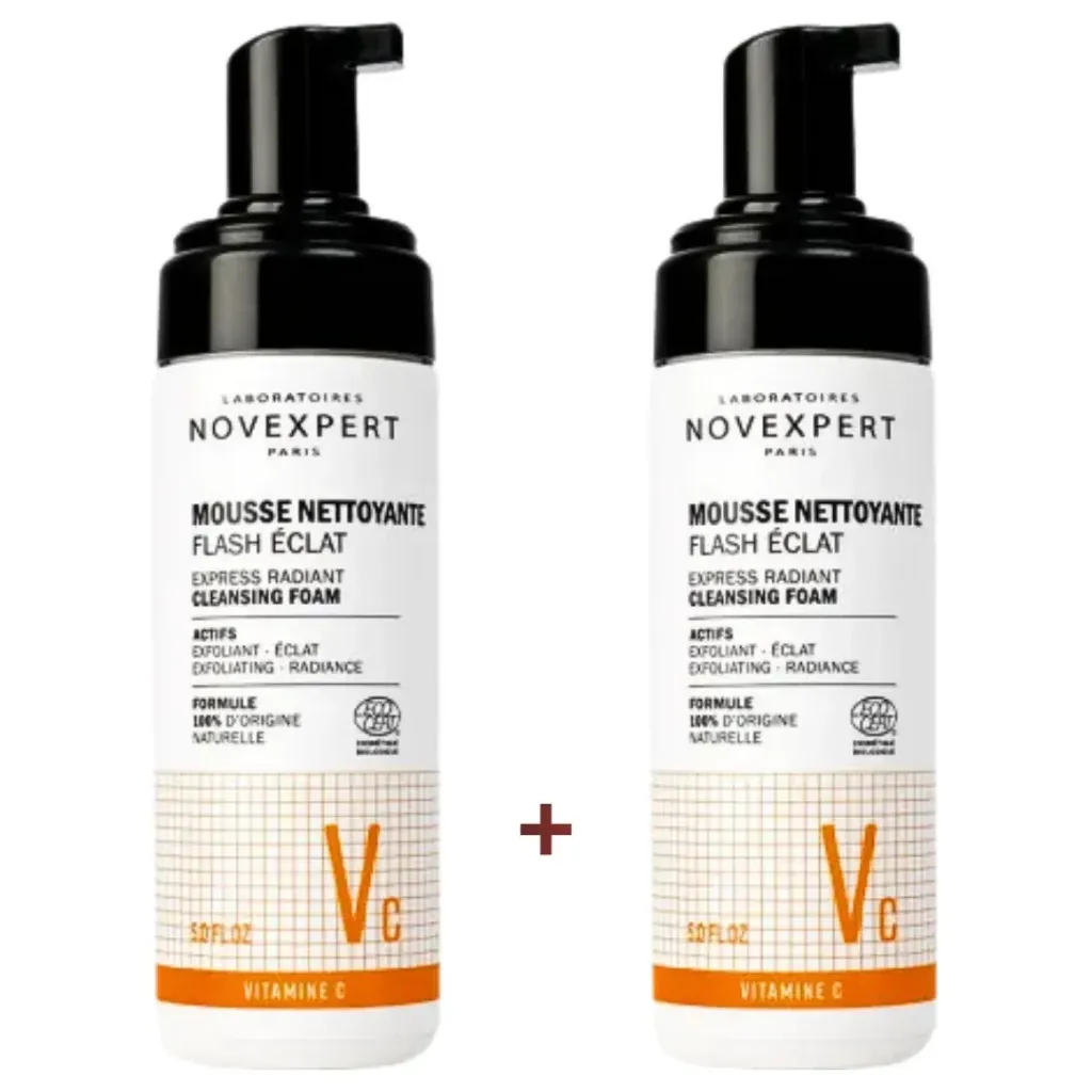 NOVEXPERT PACK FLASH ECLAT MOUSSE NETTOYANTE 2*150ML
